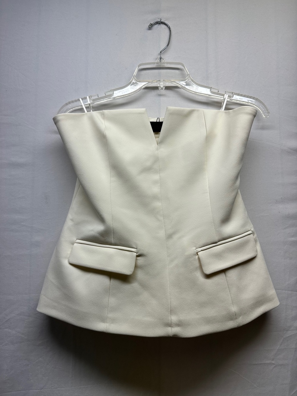 Zara Cream Structured Strapless Top